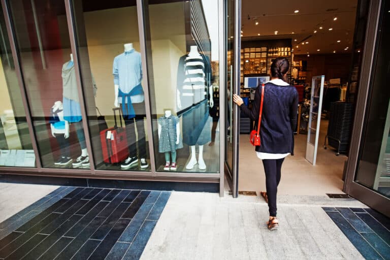 retail security gate at a clothing store