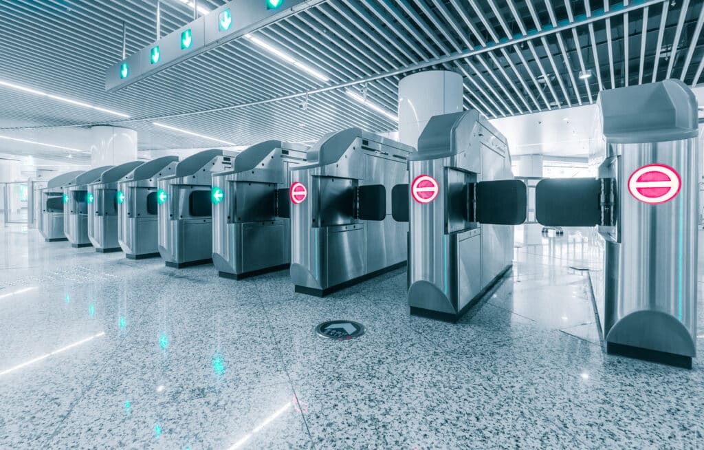 fixed rfid readers at a Entrance of metro railway station for cripple.