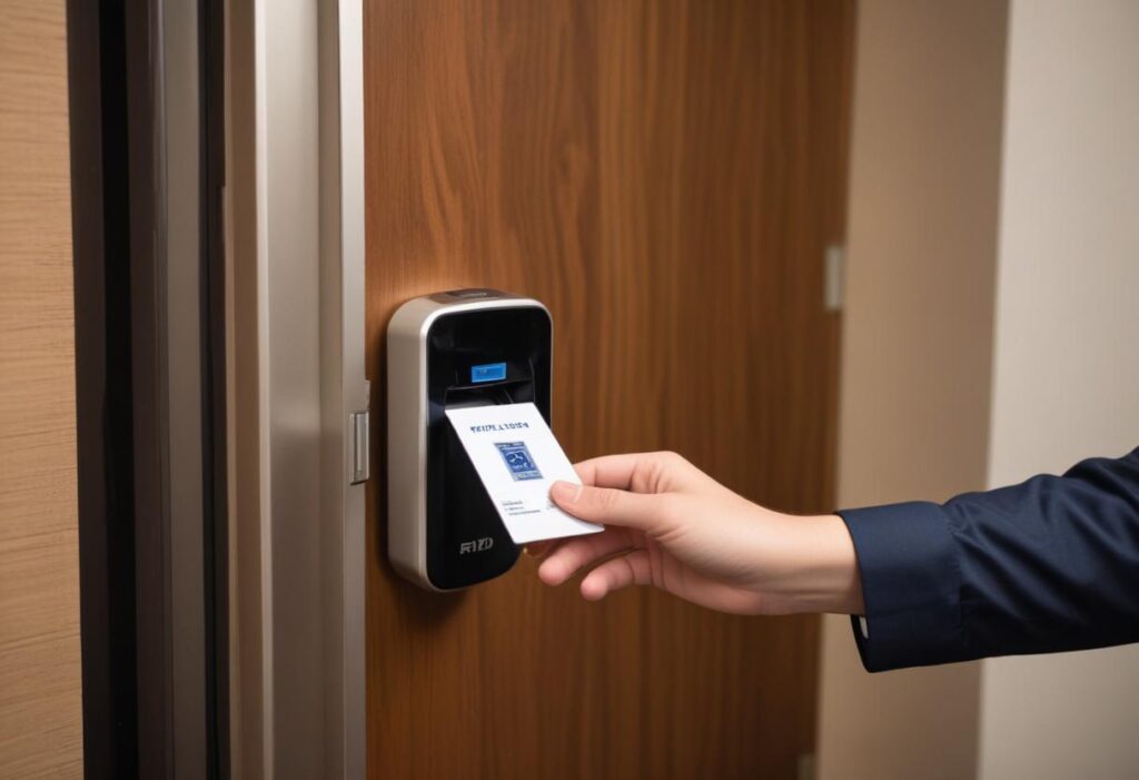 using rfid card scanners to enter into a hotel room